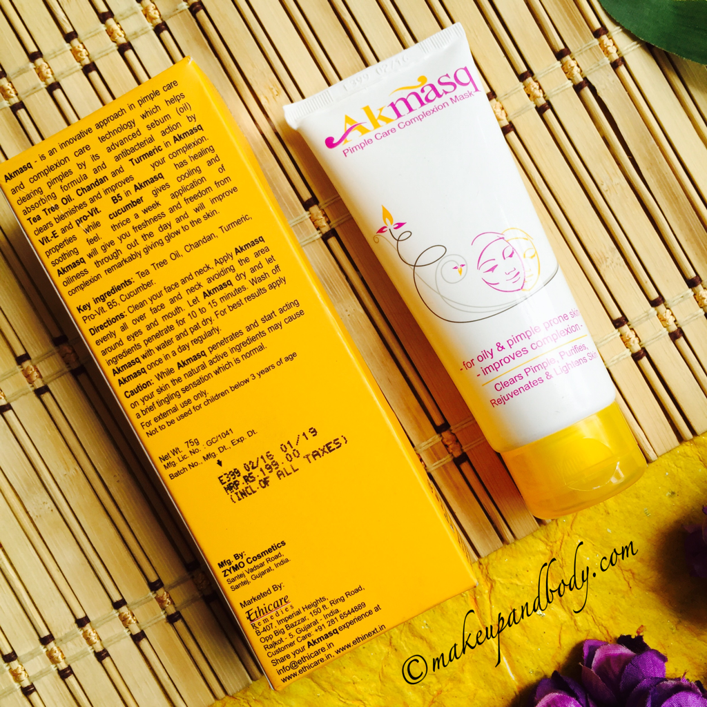 Akmasq Pimple Care Complexion Mask Review