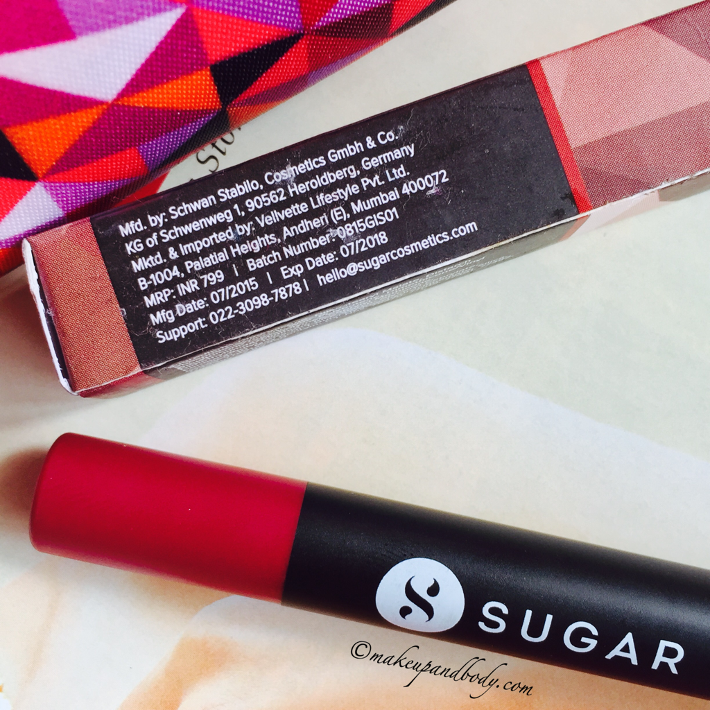 SUGAR COSMETICS MATTE AS HELL LIP CRAYON – POISON IVY REVIEW AND SWATCHES